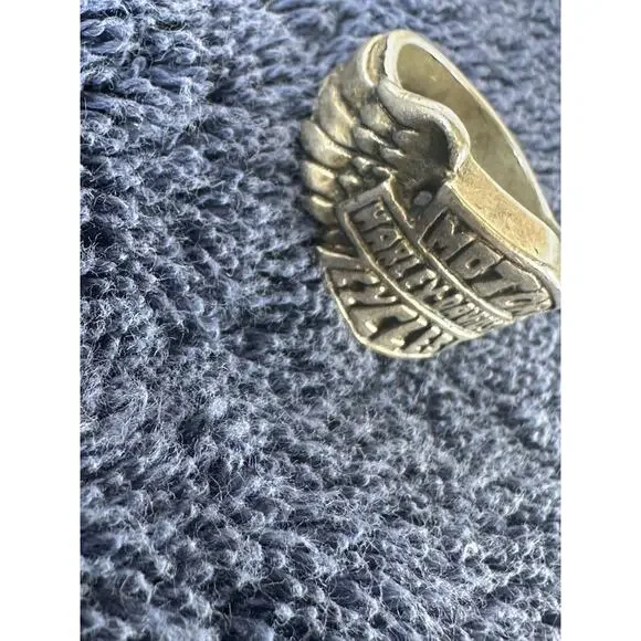 Harley Davidson Motor Cycles Ring Biker Style Heavy Band - Picture 3 of 4